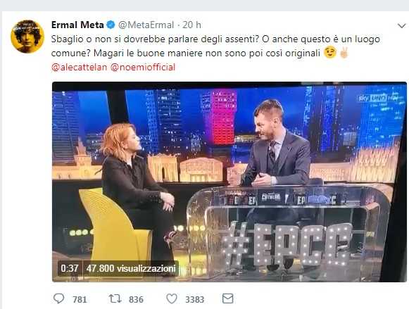 Cattelan e la battuta sulla canzone di Sanremo. Ermal Meta risponde piccato