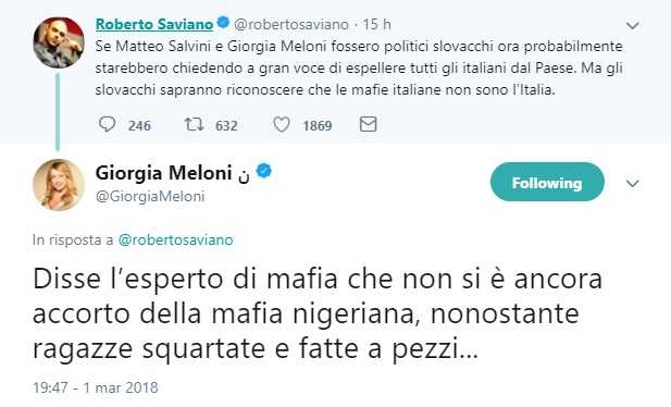 Giorgia Meloni critica Saviano con una bufala su mafia nigeriana e Pamela Mastropietro article-post
