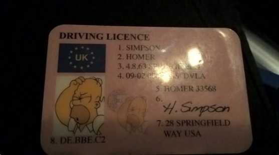 Guida con la patente di Homer Simpson, denunciato article-post