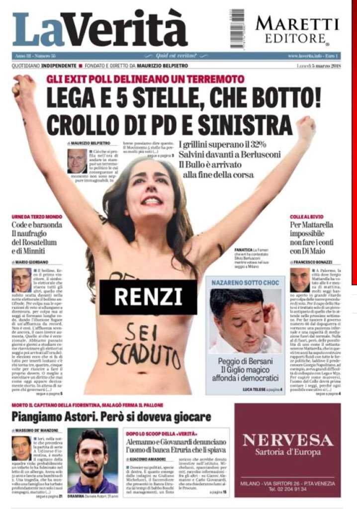 Elezioni 2018, come aprono i giornali italiani | FOTOGALLERY article-post