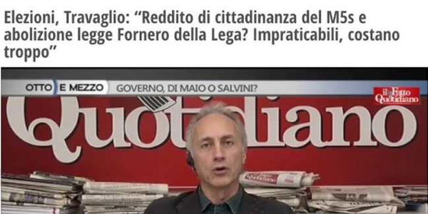 Marco Travaglio spiega come il reddito di cittadinanza non sia praticabile