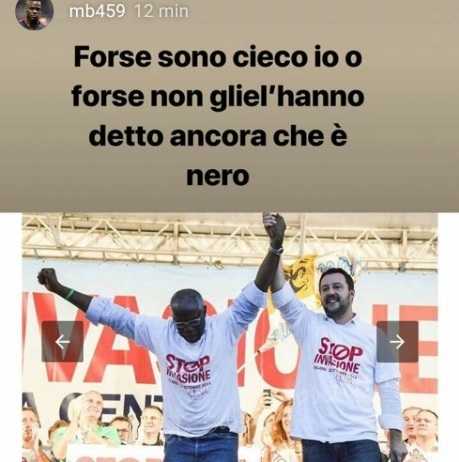 Balotelli contro il senatore della Lega Iwobi: «Forse non gli hanno detto che è nero»