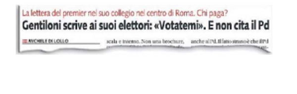 Paolo Gentiloni: «Le lettere agli elettori? Le pago di tasca mia»