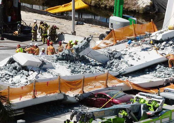 Il crollo del ponte a Miami ha ucciso almeno 4 persone