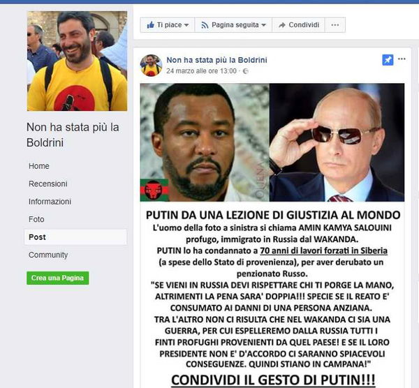 Salouini Salvini mandato in prigione in Siberia da Putin, l’incredibile successo di una bufala satirica