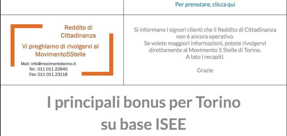 reddito cittadinanza Caf Torino