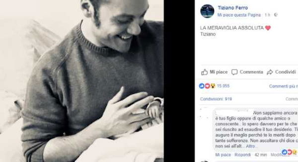 Tiziano Ferro, il neonato è figlio di suoi amici