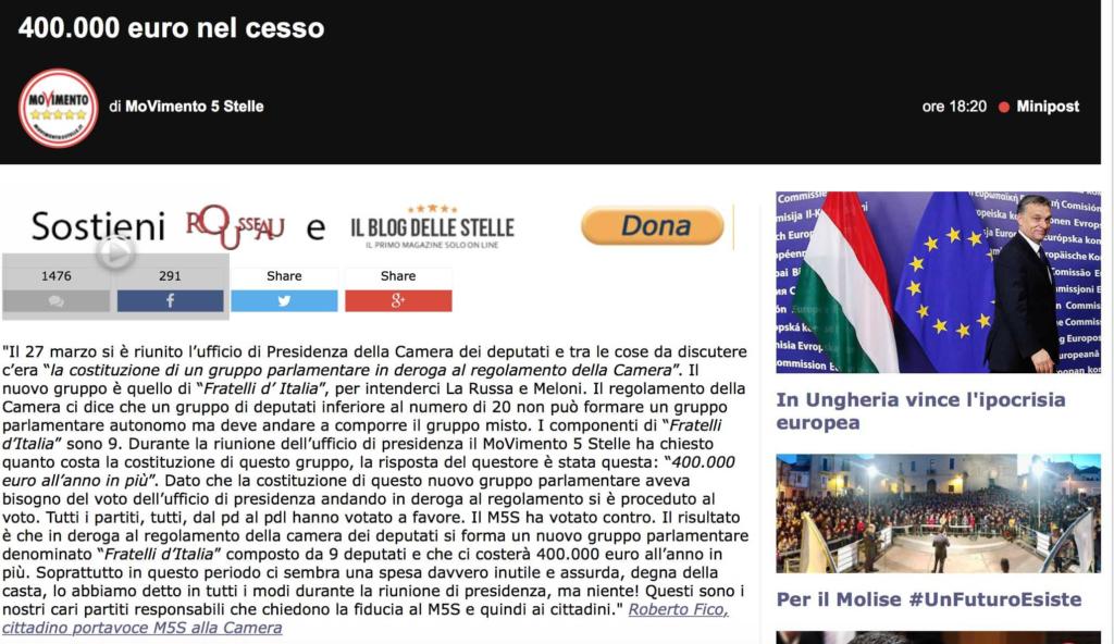 Fico autorizza gruppo