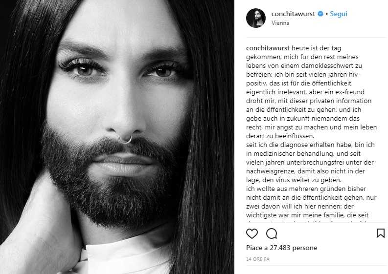 Conchita Wurst rivela: «Sono sieropositiva, da molti anni» article-post