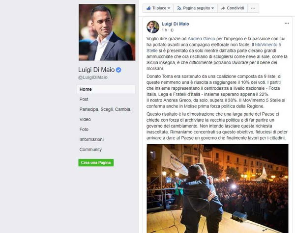 Di Maio e i conti sbagliati sulle regionali del Molise