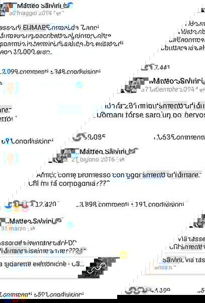 Tutte le volte che Matteo Salvini ha smesso di fumare (inutilmente) article-post