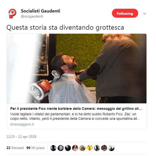 Perché la gente si interessa se Fico va o non va dal barbiere alla Camera