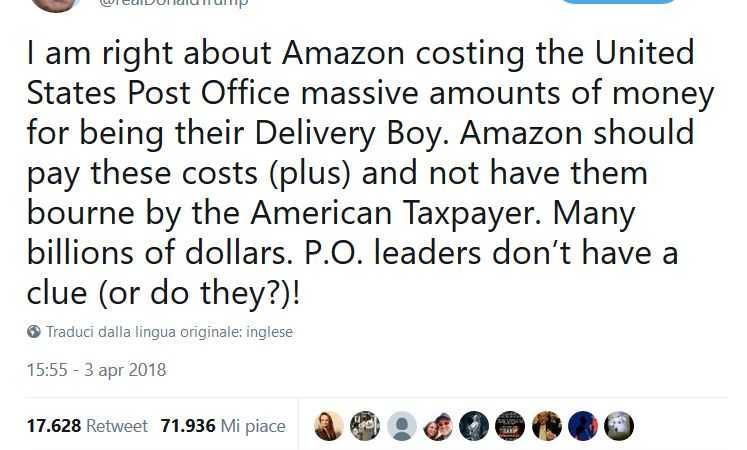 Trump insulta Amazon