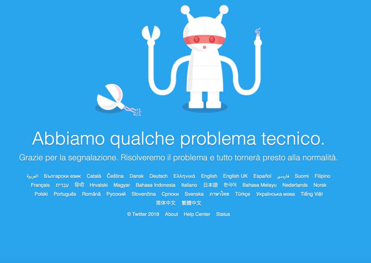Twitter down. «Abbiamo qualche problema tecnico» article-post