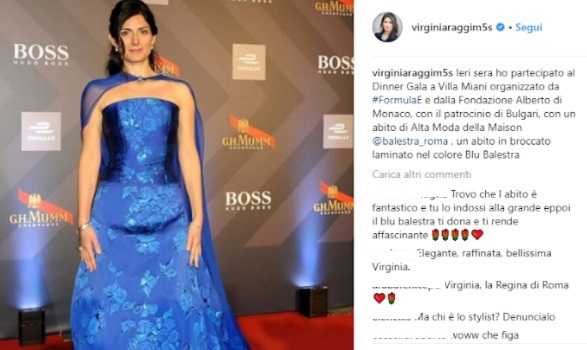 Virginia Raggi e il post da fashion blogger con l’abito di Balestra su Instagram