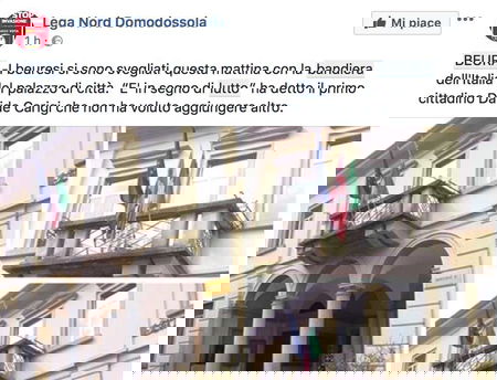 Il sindaco leghista di Beura mette la bandiera a mezz’asta dopo la rinuncia di Giuseppe Conte article-post