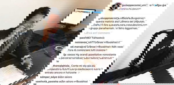 Giuseppe Conte ormai è un uomo social: il suo debutto su Instagram