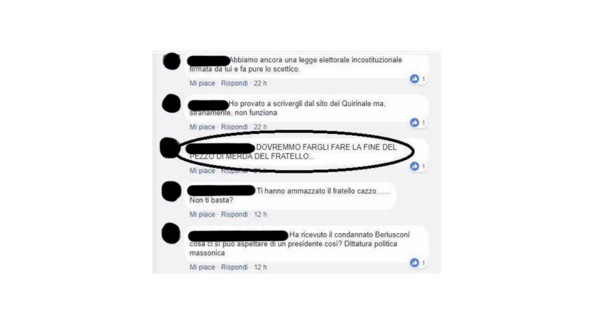 La vergogna degli insulti a Mattarella: «Dovrebbe fare la fine del fratello» article-post