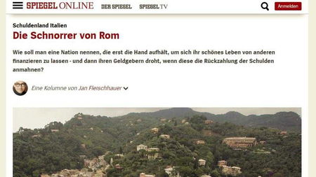 Il “leggerissimo” attacco del settimanale tedesco Spiegel: «Italia, Paese di scrocconi» article-post