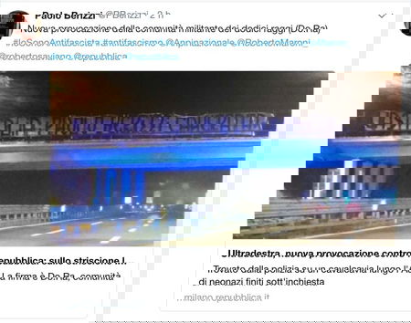 Giornalista di Repubblica nel mirino dei neonazisti: striscione sull’autostrada article-post