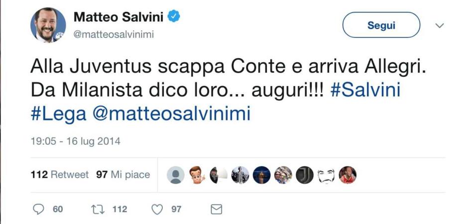 Salvini criticava Allegri