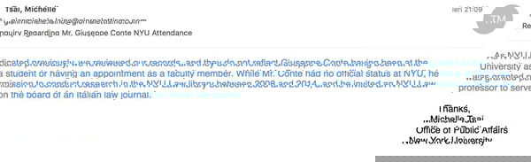 La risposta che la New York University ci ha dato sul curriculum di Giuseppe Conte