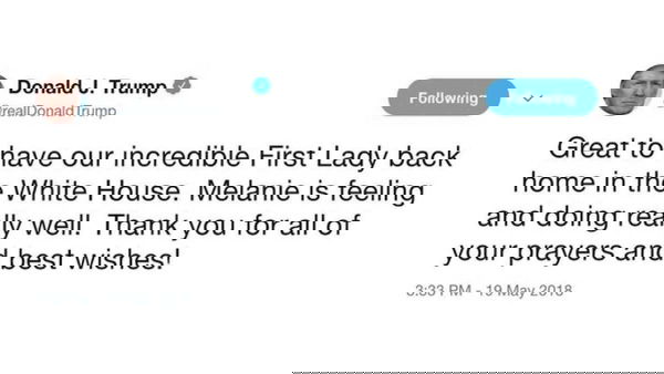 Trump sbaglia il nome della moglie su Twitter