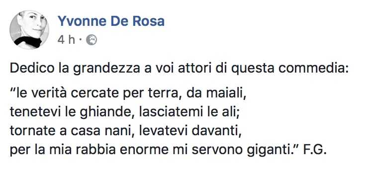 Yvonne De Rosa Cita Guccini Per La Vicenda Della Colf In Nero Di Fico