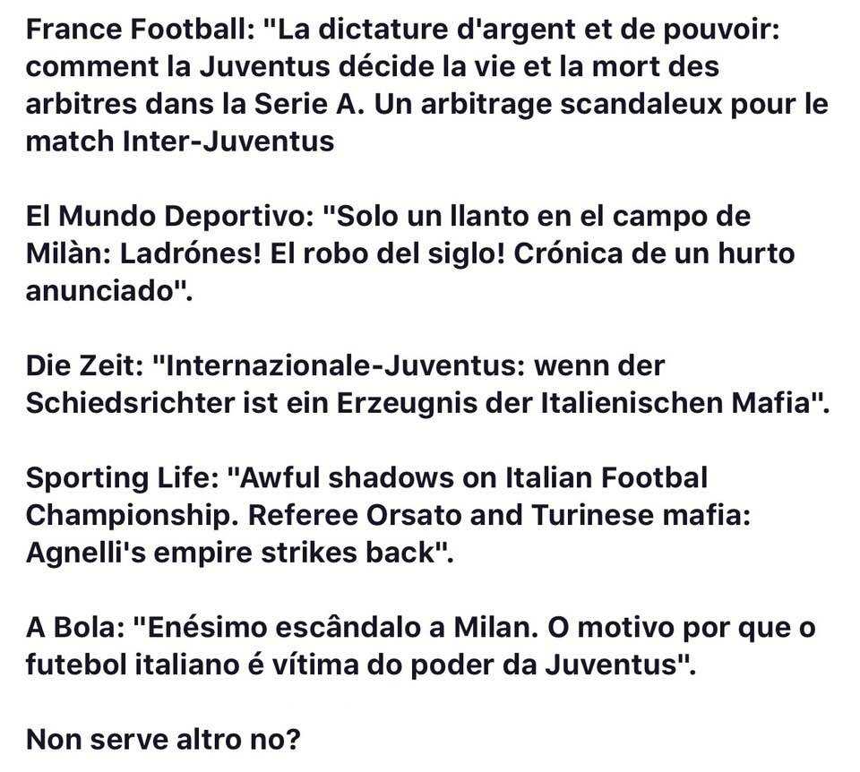 Inter-Juventus, la bufala della stampa estera che parla di mafia e corruzione article-post