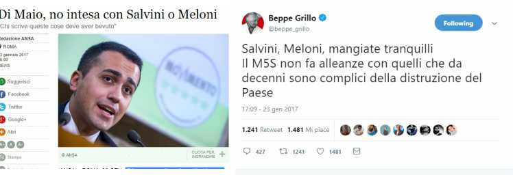Di Maio accusava di aver bevuto chi scriveva di alleanza tra il M5S e la Lega di Salvini article-post