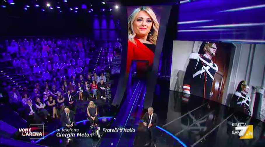 La figlia di Giorgia Meloni piange durante il collegamento con Giletti: «Forse è arrabbiata con Mattarella» | VIDEO article-post