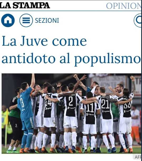 La Stampa e la Juve come «antidoto al populismo»