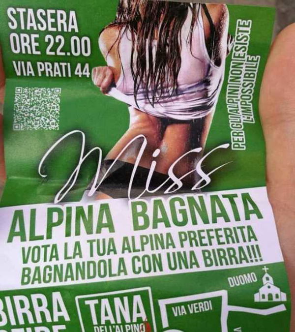 Miss Alpina bagnata e le polemiche in rete