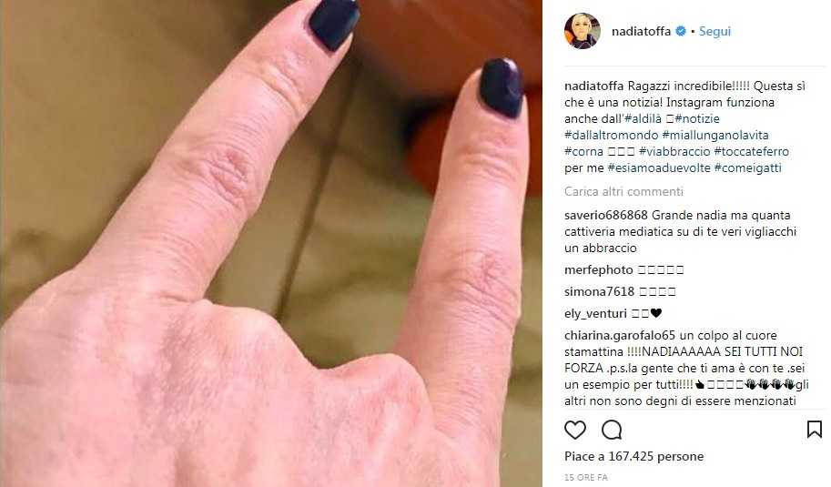 La geniale risposta di Nadia Toffa a chi la dava per morta article-post