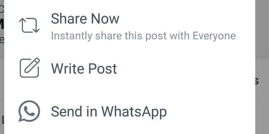 post Facebook su WhatsApp