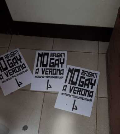 volantini omofobi verona