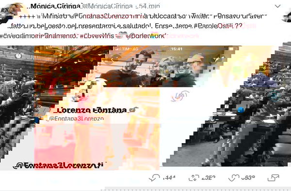 Monica Cirinnà è stata bloccata su Twitter dal ministro Fontana