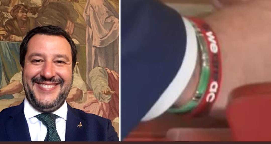 Salvini e il giuramento da ministro con il braccialetto del Milan article-post