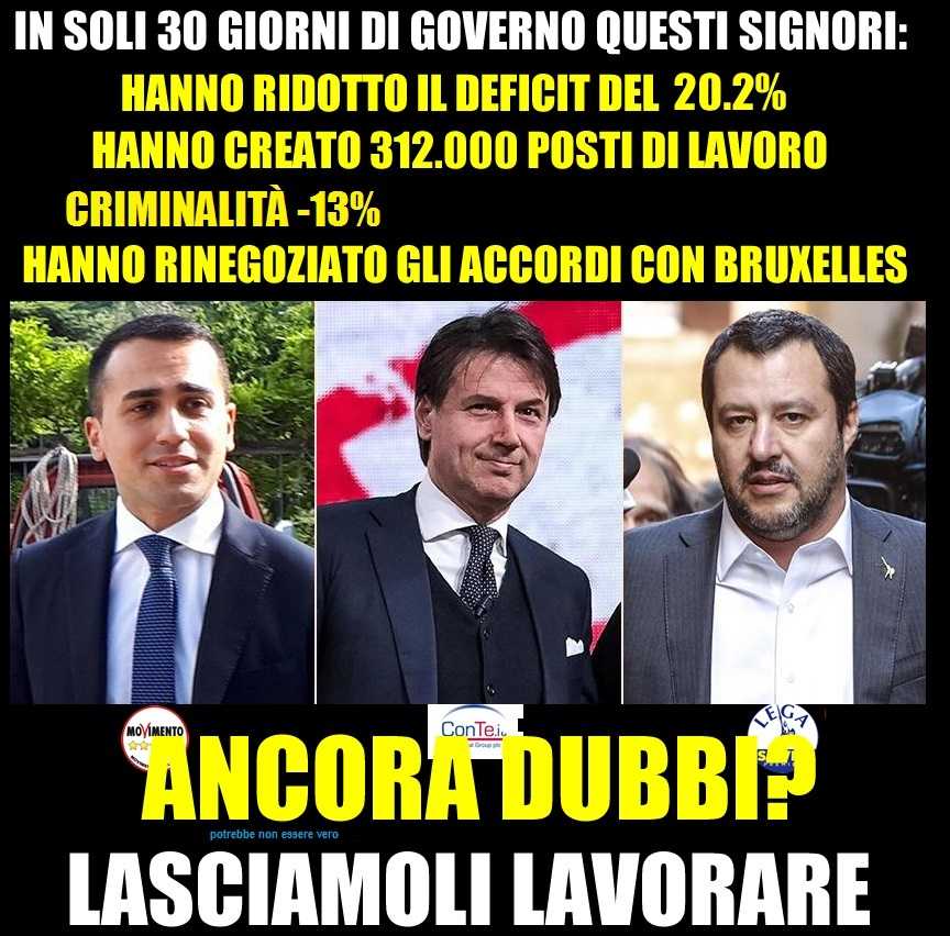 Il post bufala che celebra i successi di Salvini, Conte e Di Maio article-post