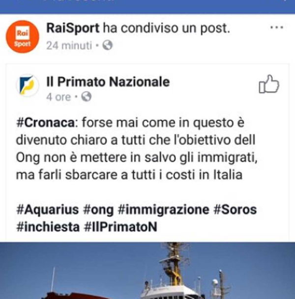 Rai Sport e la condivisione del Primato nazionale