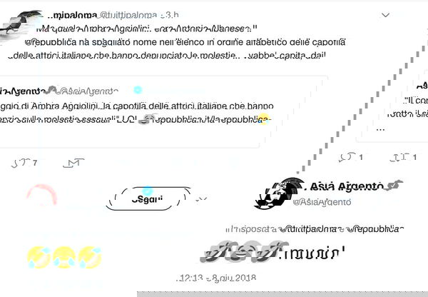 La vergognosa bufala del commento di Asia Argento «muoio» (con emoticons) alla notizia del fidanzato Bourdain