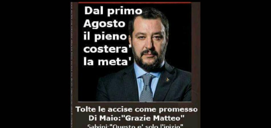 Bufala Salvini benzina