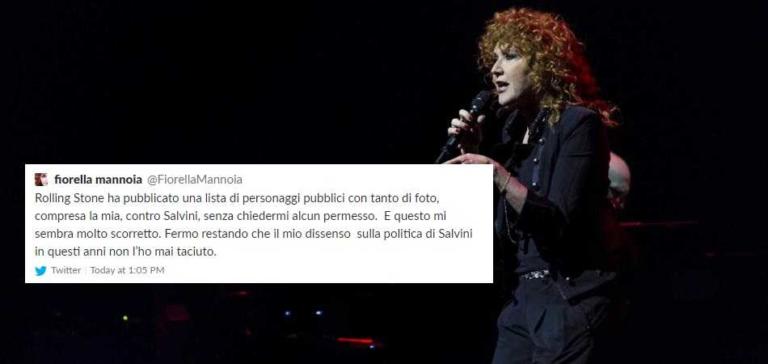 Fiorella Mannoia e il tweet rimosso sul Rolling Stone e Salvini