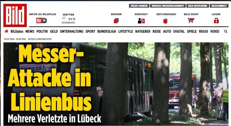 Lubecca, accoltella otto persone su un bus. Tre sono gravi