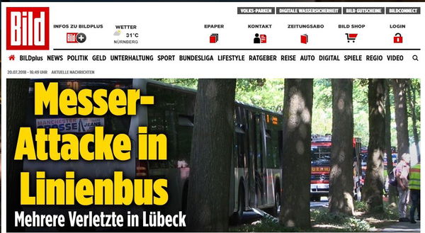 Lubecca, accoltella otto persone su un bus. Tre sono gravi