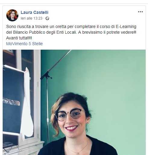 La sottosegretaria al Mef Laura Castelli e “un oretta” per il corso di E-learning