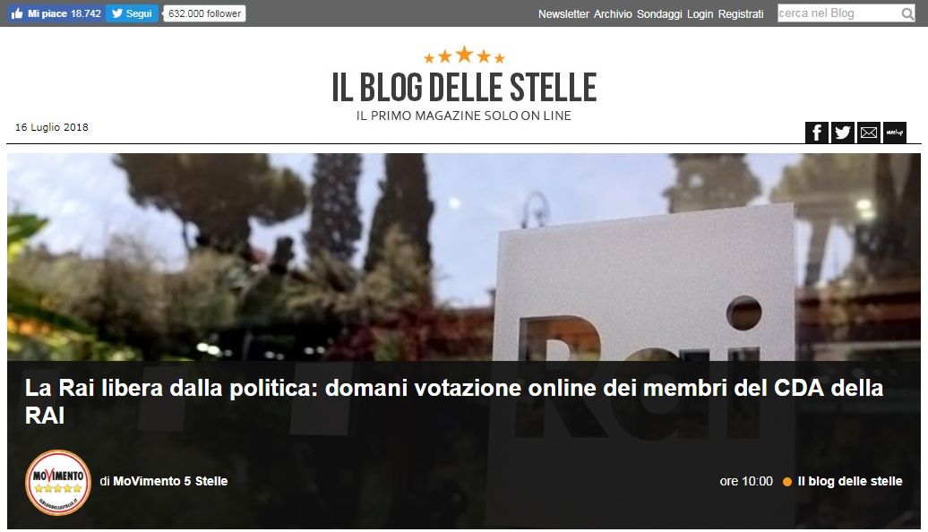 Il M5S sceglie il ‘suo’ cda Rai con una votazione online su Rousseau article-post