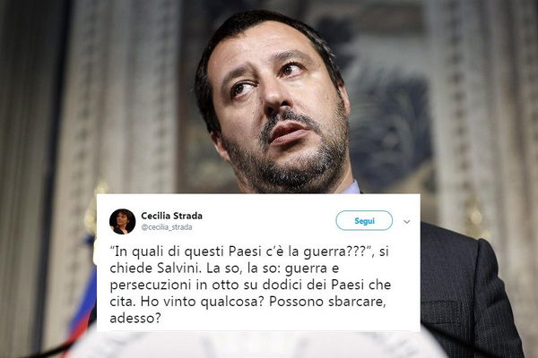 Cecilia Strada asfalta Salvini sui paesi dei migranti della Diciotti