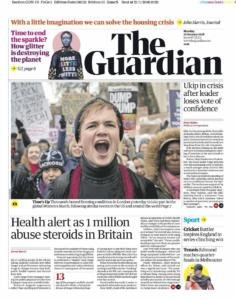 The Guardian, copertina 22 gennaio 2018