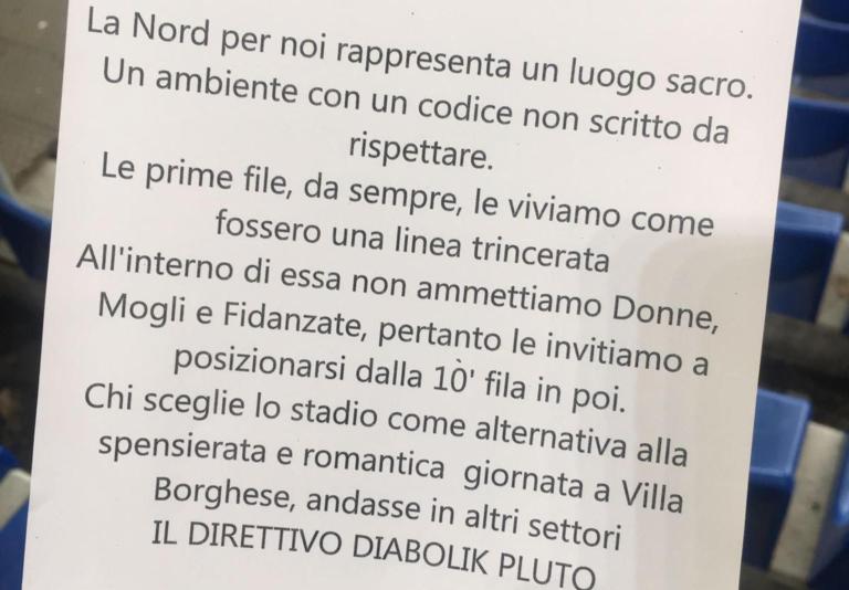 «Niente donne in Curva Nord», per il commissario Figc si è trattato di una battutaccia estiva